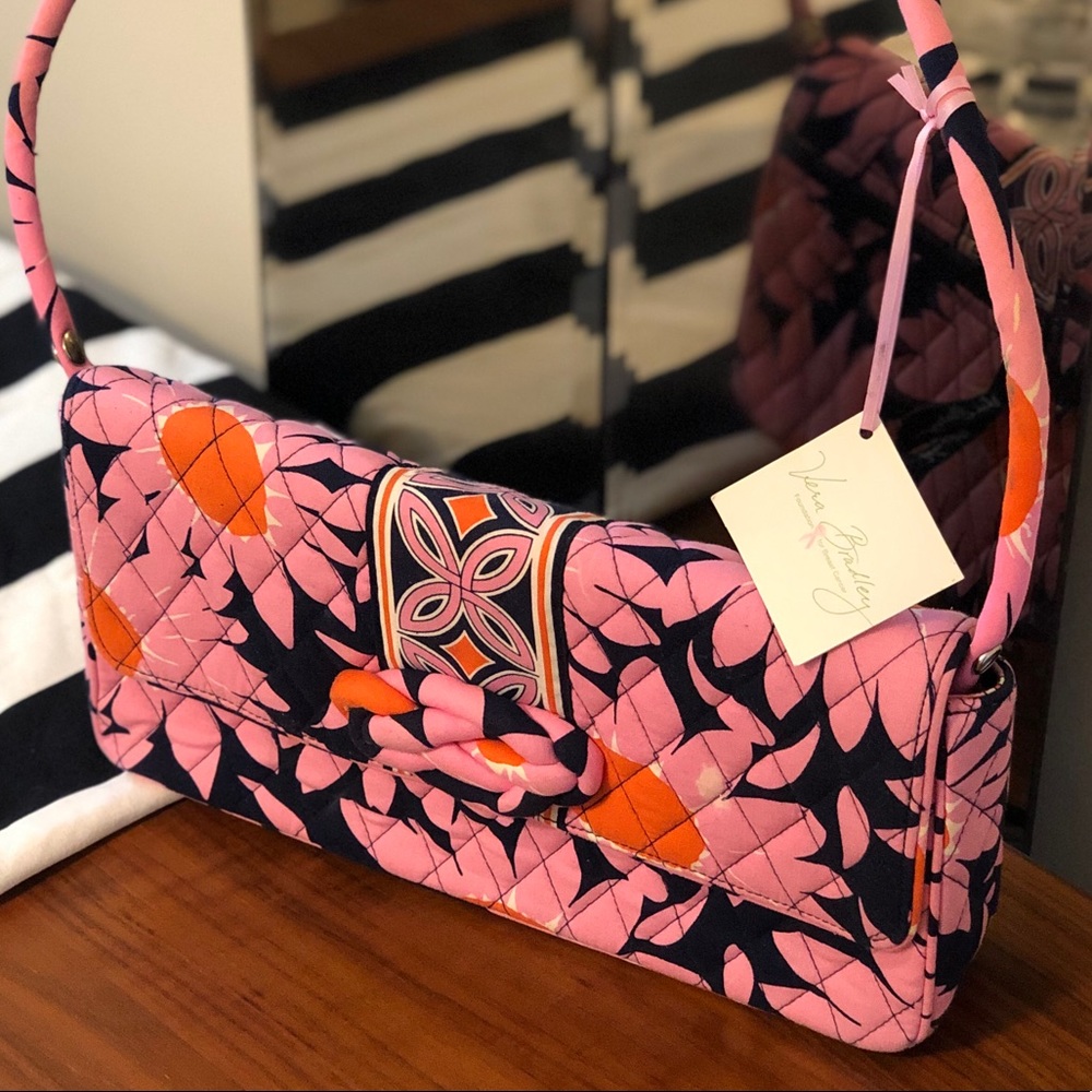NWT Vera Bradley Pink + Blue Knot Just A Clutch
